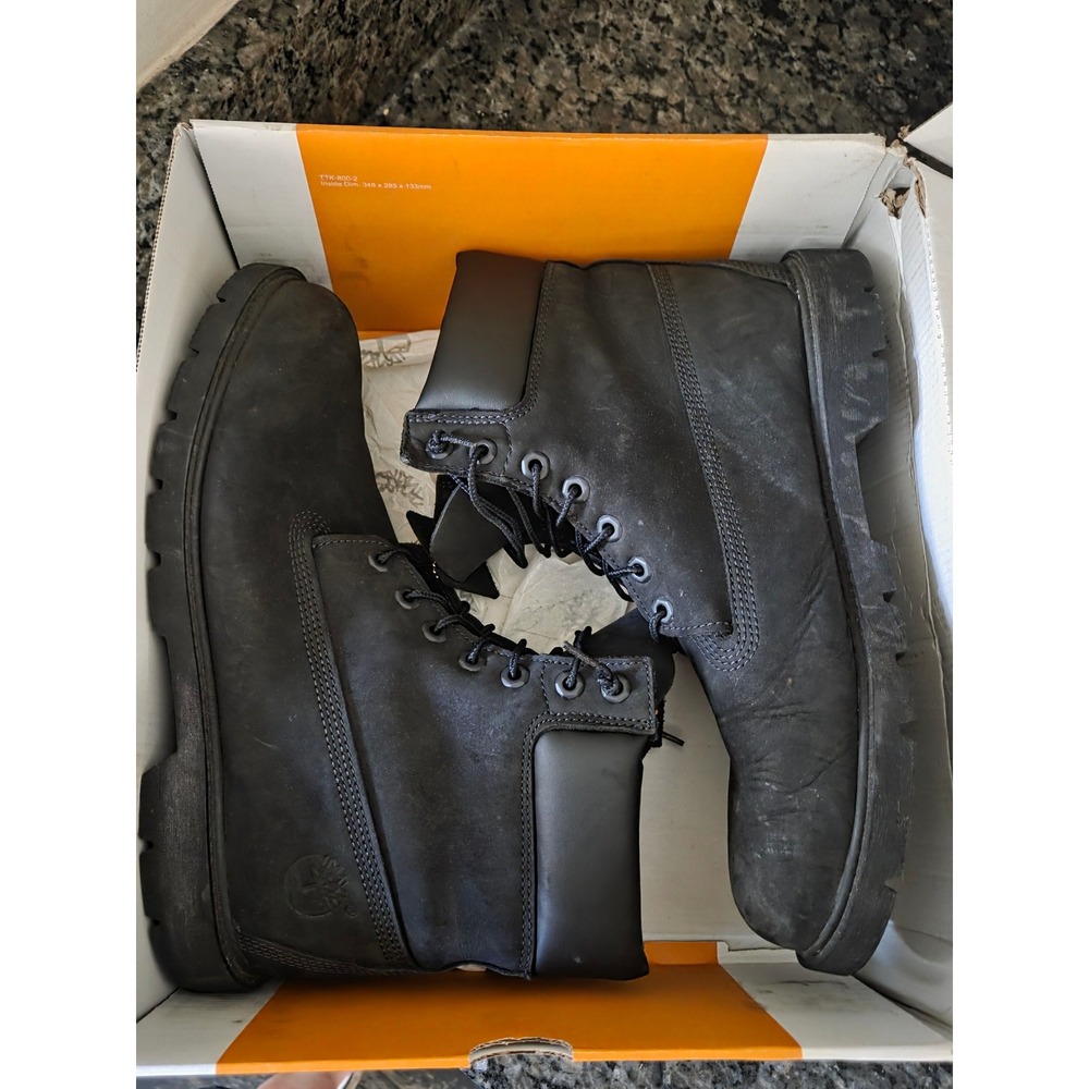 Timberland Classic 6 Inch Waterproof Boots Black Nubuck Mens 10.5 TB 019039 001 - Picture 5 of 10